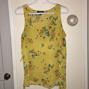 Yellow floral print tunic Size 8